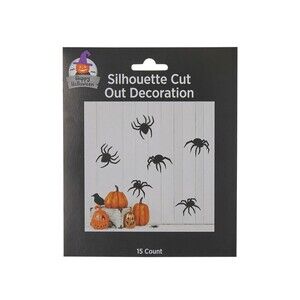 Halloween Silhouette Cut Out Decoration Spiders 15 Count Wall Window Door Party